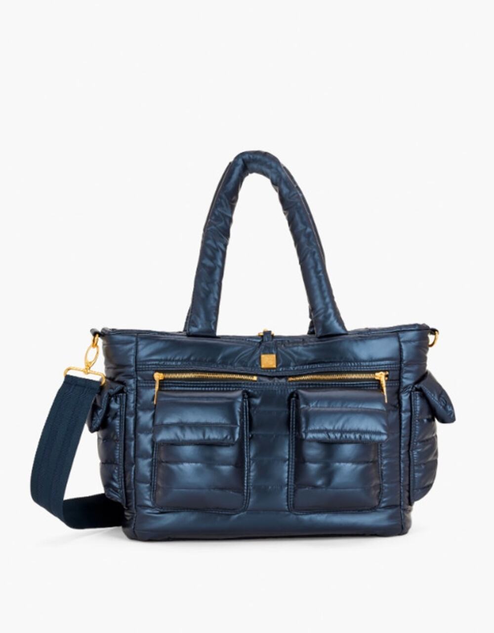 THINK ROYLN Women's Two Faced Reversible Tote Bag Dark Blue NWT